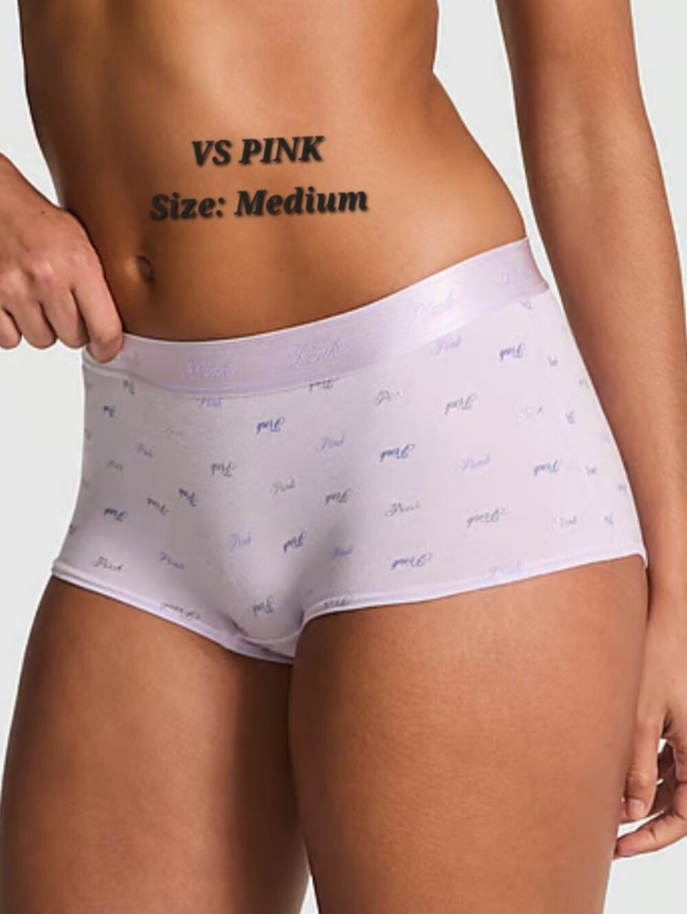 VS PINK Women's Logo Boyshort Panty Size Medium NEW